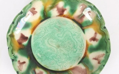 A Chinese Sancai Glaze Porcelain Dish