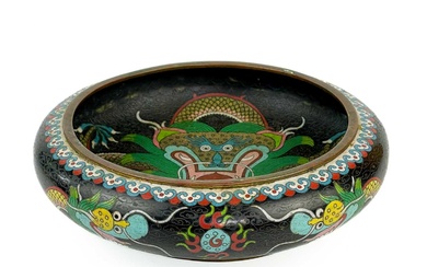 A Chinese cloisonne shallow bowl, 19th century.