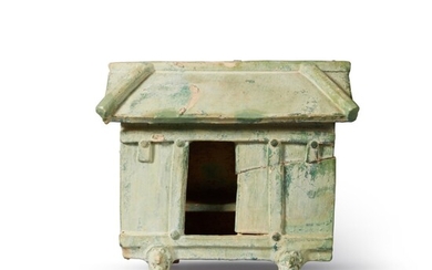 A Chinese green-glazed earthenware model of a house, Han dynasty