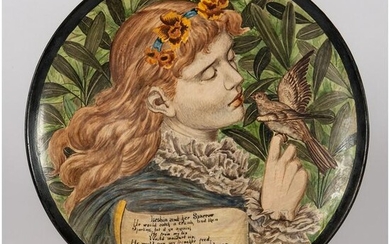 A D. Cottier & Co. Pre-Raphaelite Faience Charger