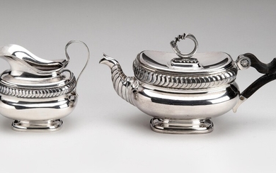 A Dutch silver teapot and milk jug, T.G .Bentvelt