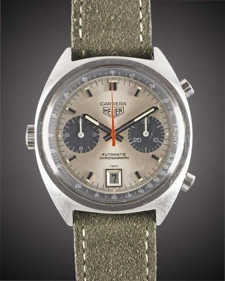 A GENTLEMAN'S STAINLESS STEEL HEUER CARRERA AUTOMATIC