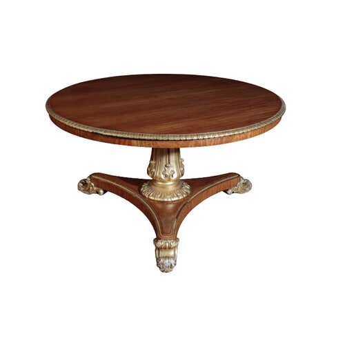 A GEORGE IV PARCEL GILT SATINWOOD CENTRE TABLE, by William R...