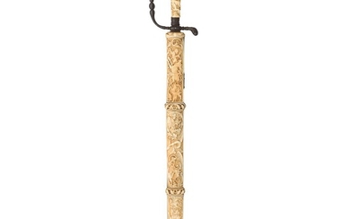 ˜A GERMAN IVORY-MOUNTED HUNTING SWORD, LAST QUARTER OF THE 18TH CENTURY
