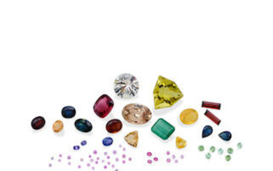 A GROUP OF UNMOUNTED GEMSTONES
