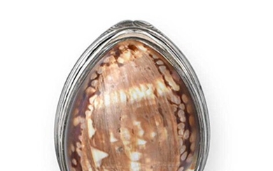 A George II Silver-Mounted Cowrie Shell Snuff-Box Apparently Unmarked, Circa 1750