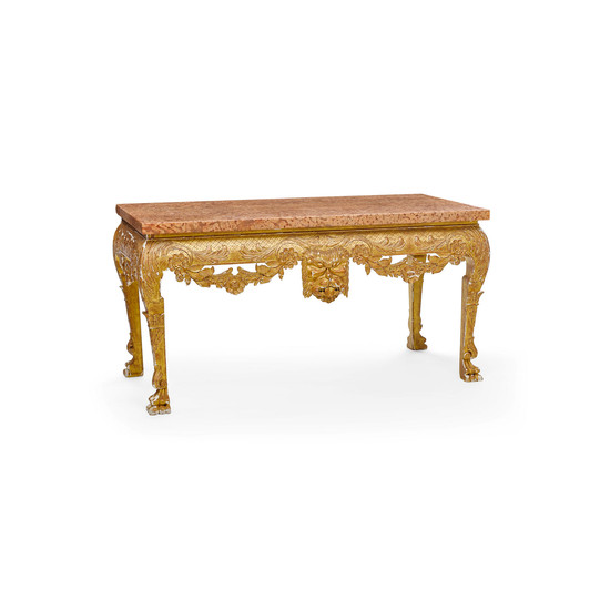 A George II Style Marble Top Giltwood Table