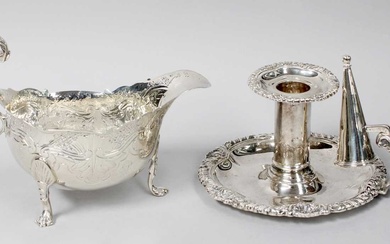 A George III Silver Sauceboat and an Edward VII Silver...