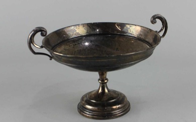 A George V silver circular pedestal bowl