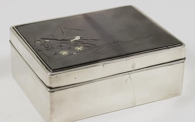 A Japanese Silver and Shakudo Rectangular Box and Cover,...