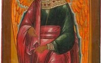 A LARGE ICON SHOWING THE ARCHANGEL GABRIEL FROM AN
