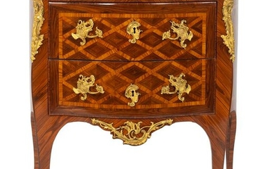 A Louis XV Gilt-Bronze-Mounted Marquetry Petit Commode