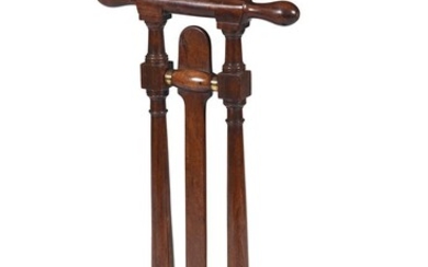 A MAHOGANY AND BRASS MOUNTED BOOT JACK, SECOND HALF 18TH CENTURY