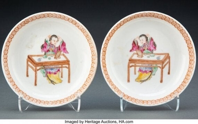 A Pair of Small Chinese Enameled Porcelain Dishe
