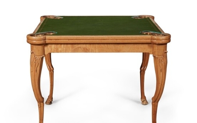 A Queen Anne Style Carved Acacia and Maple Games Table by T.H. Robsjohn-Gibbings, Circa 1937