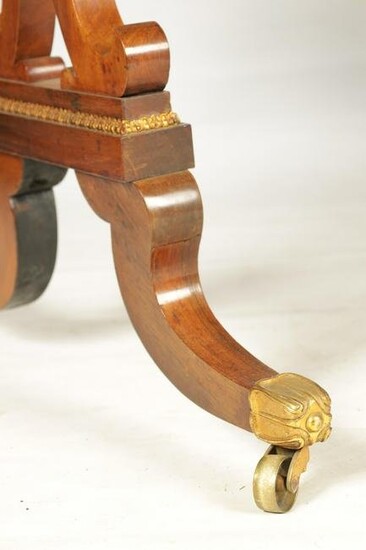 A REGENCY BRASS MOUNTED FIGURED ROSEWOOD SOFA TABLE