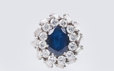 A Sapphire Diamond Ring.