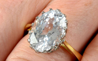 A Sri Lankan colourless sapphire single-stone ring.