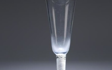 A TALL ALE GLASS, MID-18TH CENTURY, with drawn trumpet