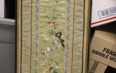 A Vintage Chinese Silk Panel