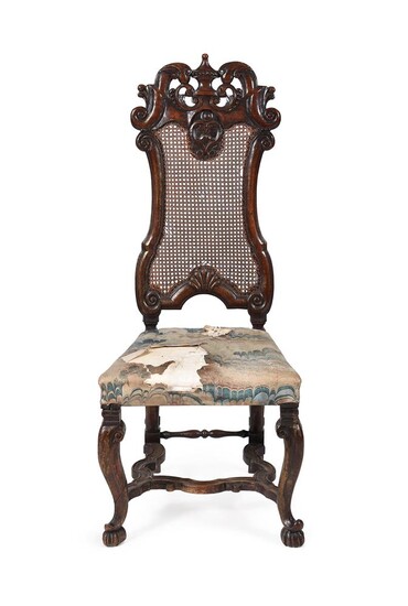A WILLIAM & MARY CARVED WALNUT SIDE CHAIR IN THE MANNER OF DANIEL MAROT, CIRCA 1690