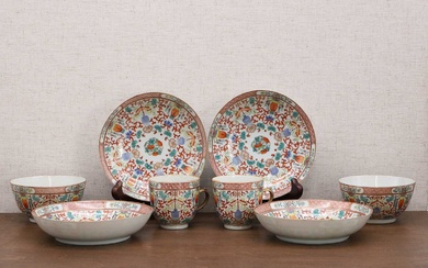 A collection of Chinese cups and saucers