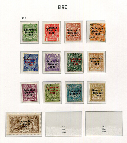 A collection of Ireland stamps in three boxed Davo albums with mint and used stamps from 1922 Great