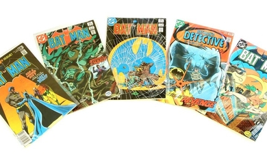 A collection of approximately forty-five Bronze Age Batman comic books