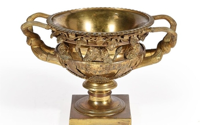 A gilt-metal and bronze model of the Warwick vase