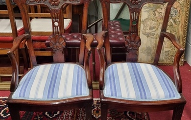 A good pair of late 19th early 20th Century Mahogany Carvers...