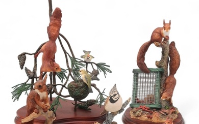 A group of Border Fine Arts sculptures including Red Squirre...
