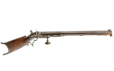 A heavy Swiss percussion target rifle, ca. 1850