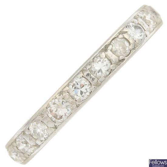 A mid 20th century platinum diamond ring.Estimated