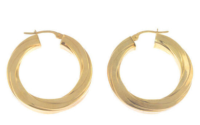 A pair of 9ct gold hoop earrings.