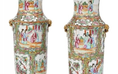 A pair of Chinese Canton vases, late...