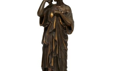 A patinated bronze statue