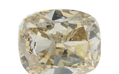 A rectangular-shape natural 'fancy yellowish-brown' diamond, weighing 0.53ct, with report.