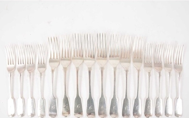 A set of eight late Victorian silver dessert forks