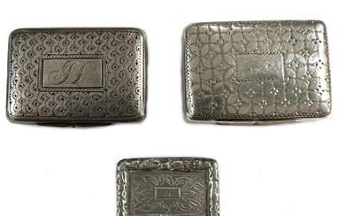 A trio of 19th century silver vinaigrettes