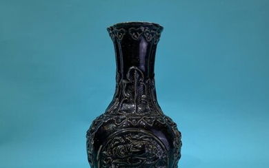 A unusual Chinese Republic period(1911-1949) carved vase imitating bronze...