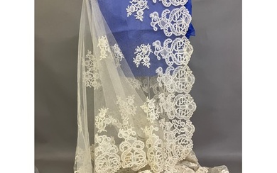 A very large and fine quality late 19th century wedding veil...
