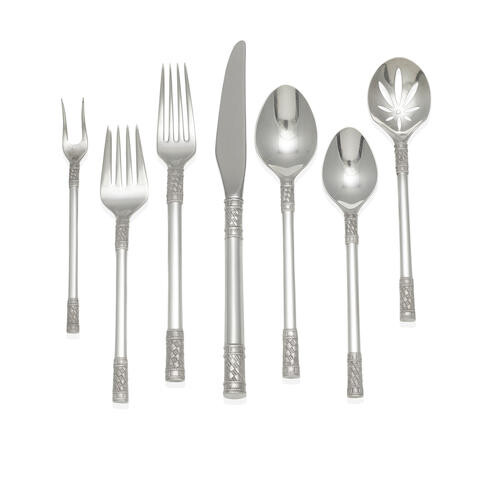 AN AMERICAN STERLING SILVER FLATWARE SERVICE FOR EIGHT