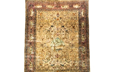 AN OUTSTANDING HAND KNOTTED SILK ISFAHAN RUG, LATE 19TH/EARL...