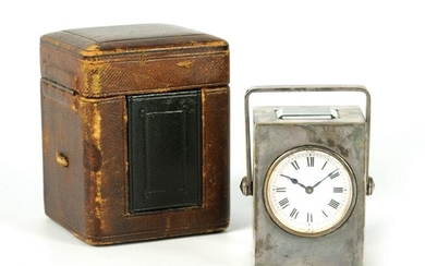 AN UNUSUAL MINIATURE FRENCH CARRIAGE CLOCK BY MARGAINE
