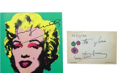 ANDY WARHOL Signed Marilyn Monroe Image Invitation and Autographed Envelope