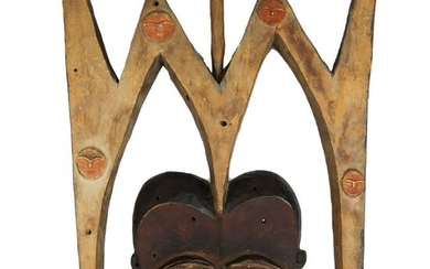 African Painted Wood Mask
