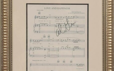 Al Green Signed "Love and Happiness" Sheet Music