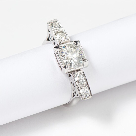 (-), An 18 carat white gold platinum and...