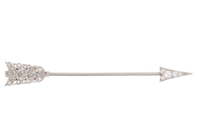 An Art Deco diamond 'Arrow' jabot pin, circa 1920, set with ...