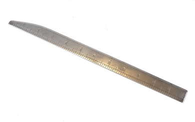 An Asprey & Co. silver ruler, London, c.1913, engraved with inch measurement to one side, 12 inches long, approx. weight 2.5oz